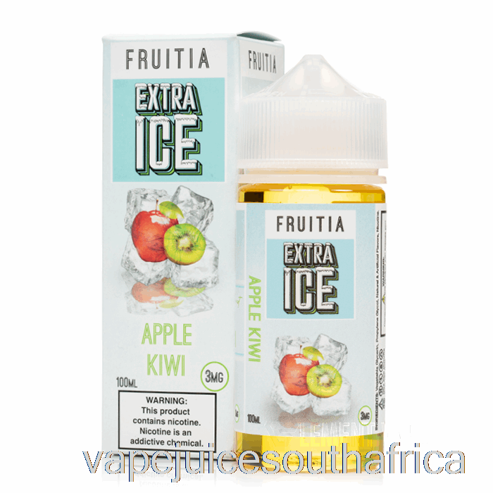 Vape Juice South Africa Apple Kiwi - Extra Ice - Fruitia - 100Ml 0Mg